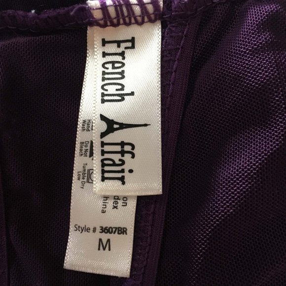 French Affair Purple Lace Racerback Bralette, size Medium - Picture 7 of 9